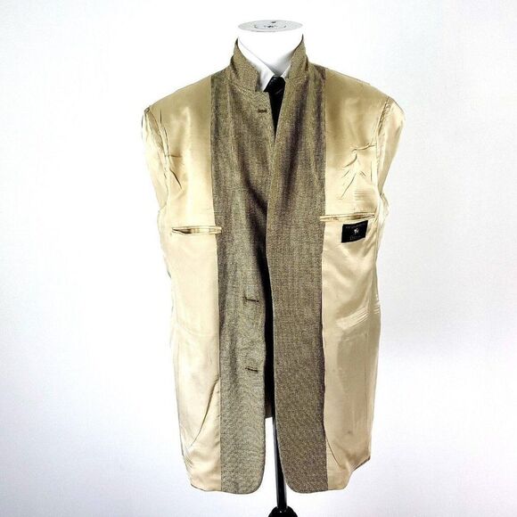 Hart Schaffner Marx Wool 2 Button Sport Coat 42R Tan Check Blazer - Picture 9 of 10